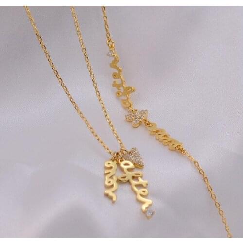 CSxjd New Fashion Zircon Letter Necklace Earring Bracelet Exquisite Womens Jewelry