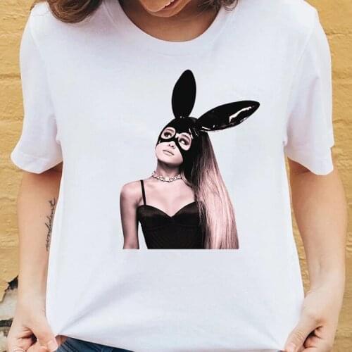 Ariana Grande Fashion Women Girl T-shirt Aesthetic Fashion Short Sleeve Female Cotton Oversize Streetwear Camisetas Mujer