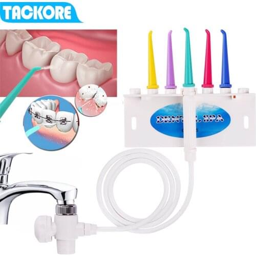 Tackore Faucet Water Dental Flosser Oral Irrigator Jet Brush Teeth Whitening Toothbrush Cleaning Oral Irrigator