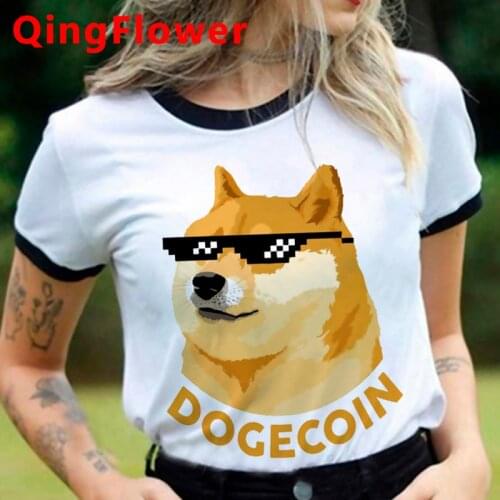 Bitcoin Cryptocurrency Dogecoin To The Moon Graphic T-shirt Men Funny 90s Tshirt Doge Coin Kawaii T Shirt Grunge Top Tees Male