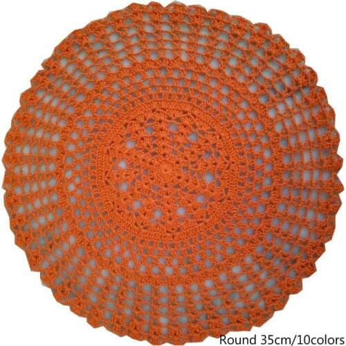 Lace Round cotton crochet table place mat cloth placemat Cup mug coffee coaster drink doily Wedding party dining tea pad kitchen