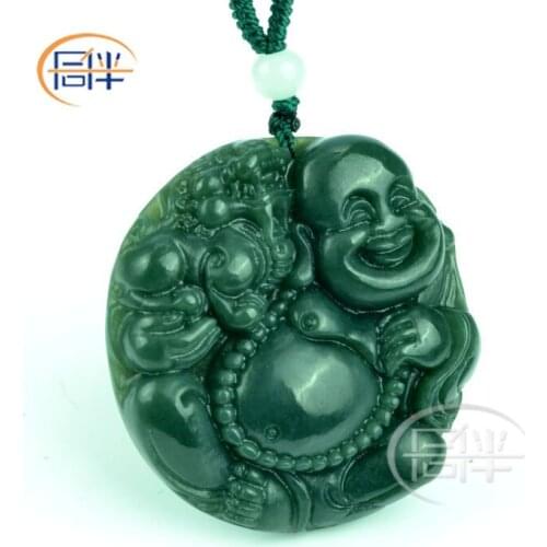 Brave Buddha Pendant Hetian Jade Natural Green Hand-carved Pendant - buddha