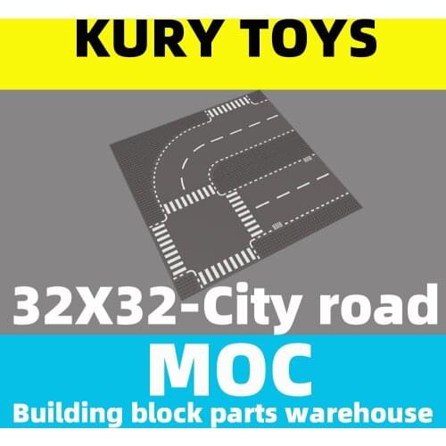 Kury Toys DIY MOC For 3811 City road Building block parts For Baseplate 32 x 32 For toy brick