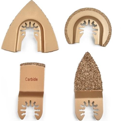 Gold 4Pcs Carbide Grout Removal Oscillating Multi Tool Saw Blades Rotary Tool