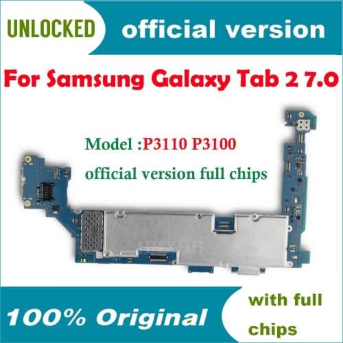 Original For Samsung Galaxy Tab 2 7.0 P3110 P3100 Motherboard 3G&WIFI Unlocked Mainboard Circuits Cable with full chips