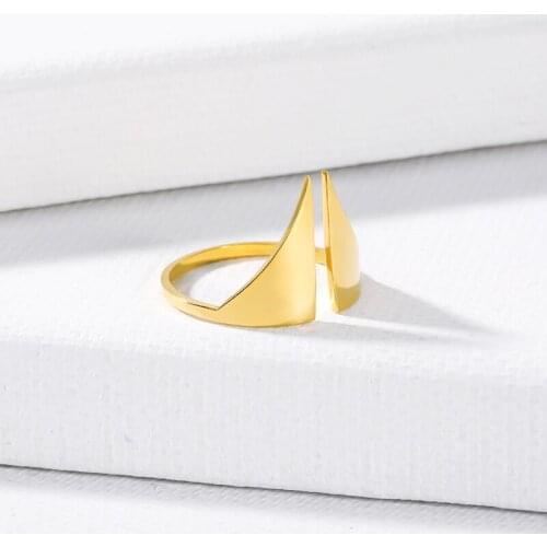 2019 Minimalist Gold Ring Triangle Geometric Ring Golden Glamour Mens Ring Adjustable Ring Gift for Best Friend Birthday Gift B