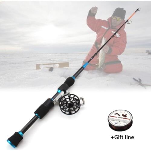 65cm Winter Fishing Rods Ice Fishing Rod and Fishing Reel set Rod Super hard Catch big fish Ice pole Multifunction Tackle