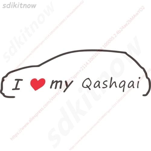 28x8cm I love my car Decal Creative Waterproof Sticker Auto Styling Door Window Decoration For Nissan Qashqai j10 j11 2013- 2019