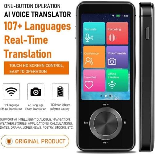2020 Newest Portable Language Translator 107 Languages Two-Way Real-Time WiFi/Offline Recording/Photo Portable Translator