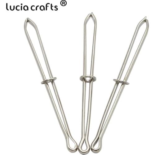5pcs Silver 8cm Elastic Band/rope Wearing Threading Guide Forward Device Tool Metal clip Needle Sewing DIY Accessories J0110