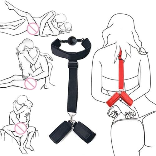 Sex Shop Handcuffs For Sex Open Mouth Gag BDSM Bondage Restraint Fetish Slave No Vibrators Adult Sex Toys For Women Couples