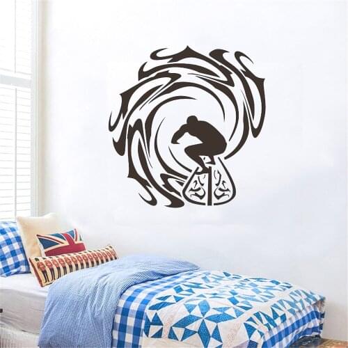 Surfing Wall Sticker Surf Decal Swimming Posters Home Decoration Decor Mural Swimming Vinyl Wall Decals ov146