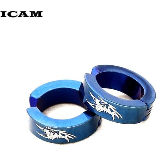 ICAM Punk Men Black Stainless Steel Hoop no Piercing Round Earrings Earring for Women Men Fashion Jewelry Brincos Unisex