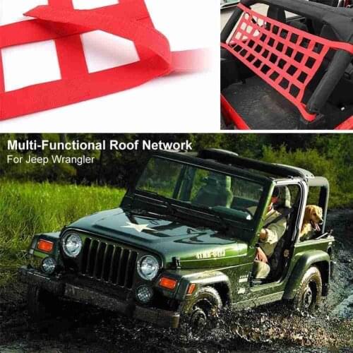 Roof Cargo Net/rear Net Hammock Anti-ultraviolet Belt For Jeep Wrangler YJ TJ JK JKU JL JLU 1997-2019