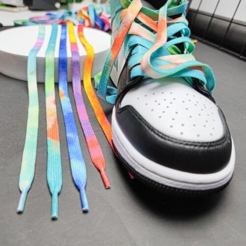 Tie-dyed Shoelace Lazy Shoe Lace No Tie Shoelace Shoe Laces Gradient Flat Shoe laces Rainbow Shoelaces Sneakers Flat Shoelaces