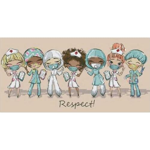 Respect the respectable beautiful nurse counted 11CT 14CT DIY Cross Stitch Sets wholesale Cross-stitch Kit Embroidery Needlework
