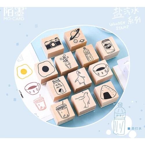 Vintage cute food Coffee plants stamp DIY wooden rubber stamps for scrapbooking stationery scrapbooking standard stamp 3x3cm
