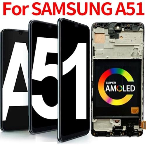 6.5" Super AMOMLED Original LCD For Samsung A51 2020 A515 A515F LCD Screen Touch Digitizer Assembly
