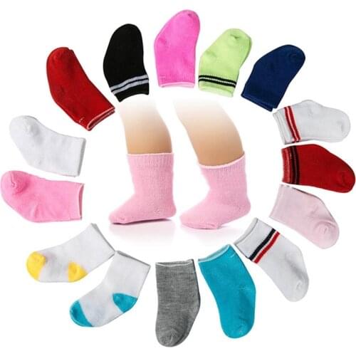 1Pair Mini Sock Fit 43cm Baby 18 Inch Doll Clothes Accessories For Dolls Baby Best Christmas Gifts