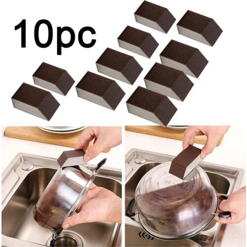 10/1pcs Sponge Alumina Emery Rust Dirt Stains Clean Brush Pot Bowl Washing Magic Brushes Household Cleaning Tools