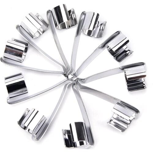 10pcs/lot Flashlight Mount Holder Pen Clip Silver Flashlight Clip Stainless Steel Clamp