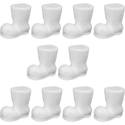 10pcs Styrofoam Solid Christmas Ornament Diy Foam Christmas Boot Preschool Education Crafts Photography Props Christmas Supplies