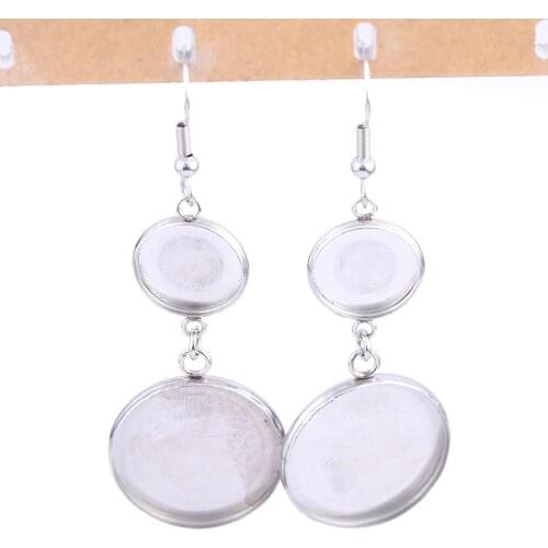 10pcs stainless steel fit 12mm 20mm cabochon earring base setting dangles diy bezel blanks for earrings making supplies