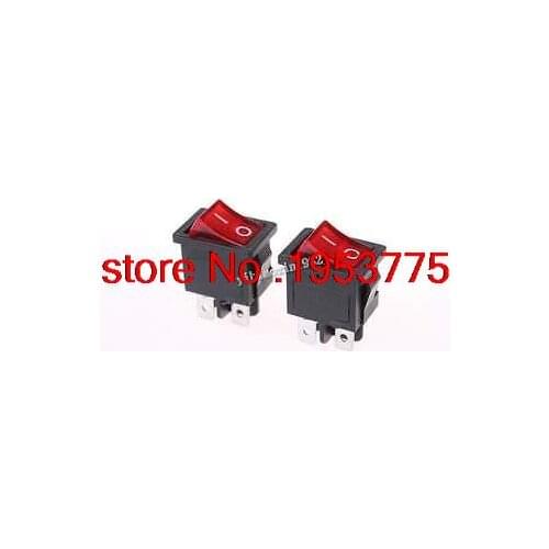 20pcs Red Light 4 Pin DPST ON-OFF Snap in Boat Rocker Switch 6A/250V 10A/125V A