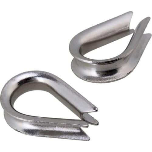 50Pcs Silver Tone M1.5 304 Stainless Steel Galvanized Wire Cable Rope Thimble Winch Wire Loop