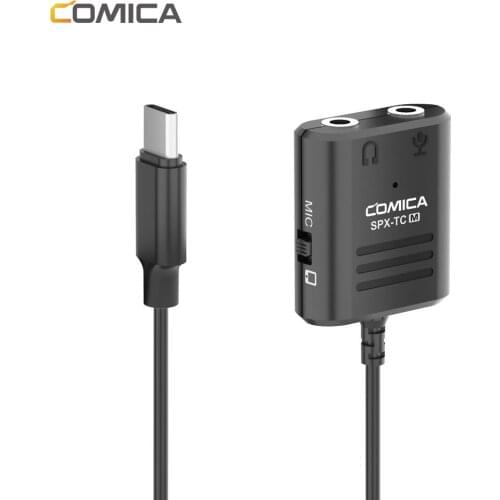 Comica CVM-SPX-TC 3.5mm TRS/TRRS convertered to USB TYPE-C Audio cable plug adapter for Android 5.0 or above smartphones