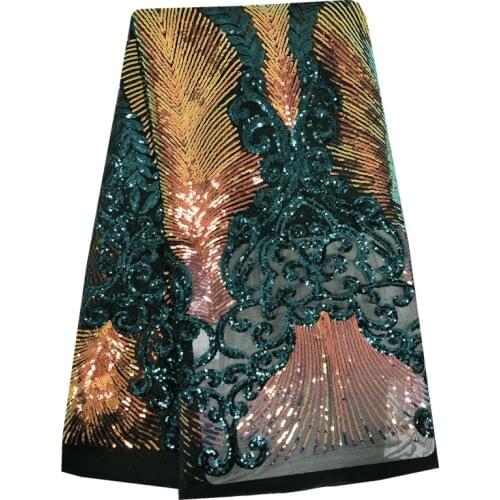 African Lace fabric High Quality Velvet Lace Royal Blue with Sequin embroidery Nigerian Velvet Lace Fabrics For Wedding Dress 5y