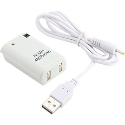 4800mAh Battery Pack with Charger Cable for Xbox 360 Wireless Game Controller Game pads Battery Pack Replacement