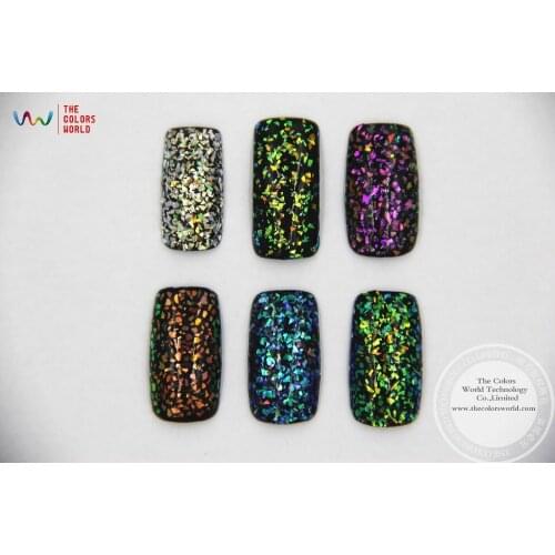 TCT-012 American Fantasy Iridescent Rainbow Color Mylar Flakes Shape Mix Size glitter for nail Art or other DIY decoration