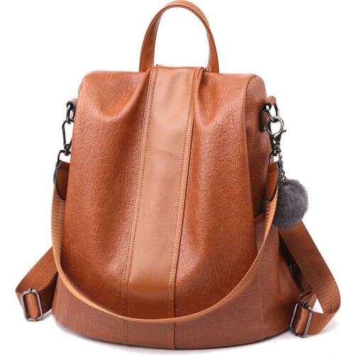BARHEE Brand Women Anti-theft Soft Leather Backpack School Bag for Teenagers Travel Lady Casual Large Back Shoulder Bags Black