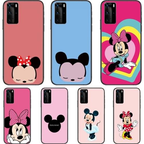 Pink Red Minnie Mouse Phone Case For Huawei P40 p30 P20 10 9 8 Lite E Pro Plus Black Etui Coque Painting Hoesjes comic fas