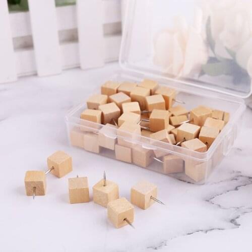 Wooden Thumbtack Board Pins Pushpins Drawing Photo Wall Studs Nail School Suppy