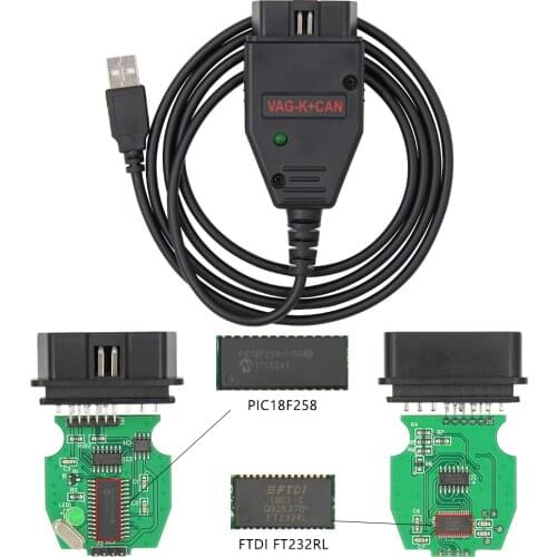 VAG K+CAN K Can Commander 1.4 PIC18F258 FTDI OBD OBD2 Car Diagnostic Auto Tool Scanner cable For AUDI/V W/Skoda/Seat