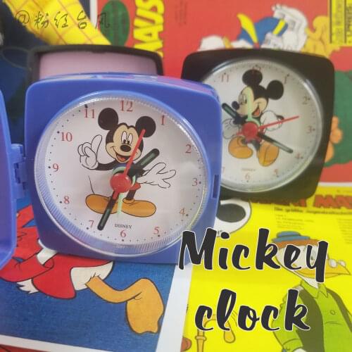 Disney Alarm Clock Mickey Family Practical Mini Alarm Clock open and close clock retro style mini alarm clock watch