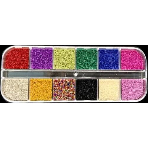 DIY 3D Gold Silver Mini Caviar Beads UV Gel Polish Nail Art Tips Charm Glitter Pearl Ball Pro Nail Art Decoration Manicure Tools