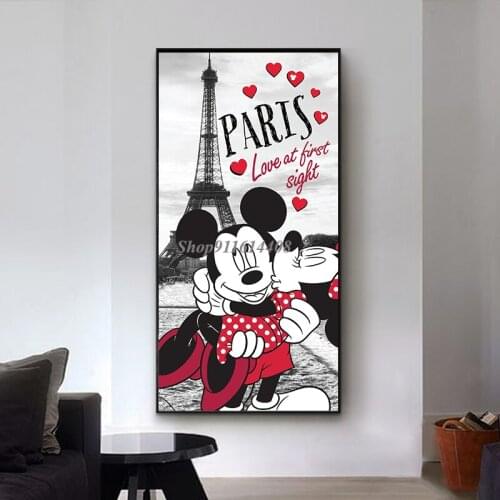 Donald Duck Mickey Mouse Disney Canvas Painting Wall Art for Kids Room Decor Anime Poster and Print Nursery Room Wall Decoration