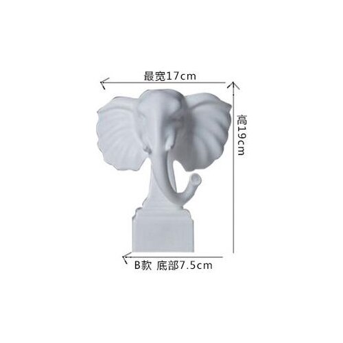 Art gift Black and white elephant head room Home Furnishing jewelry creative ceramic crafts showroom decoration wedding gift