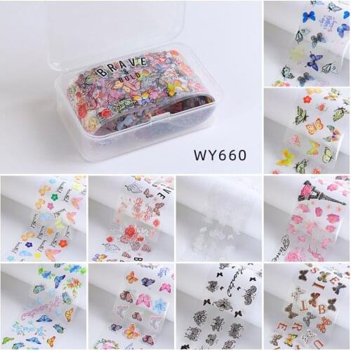 Nail Foils Holographic Nail Art Transfer Foil Sticker 4X50cm Transfer Paper Manicure 3D Decorations Nails Decals Accessories