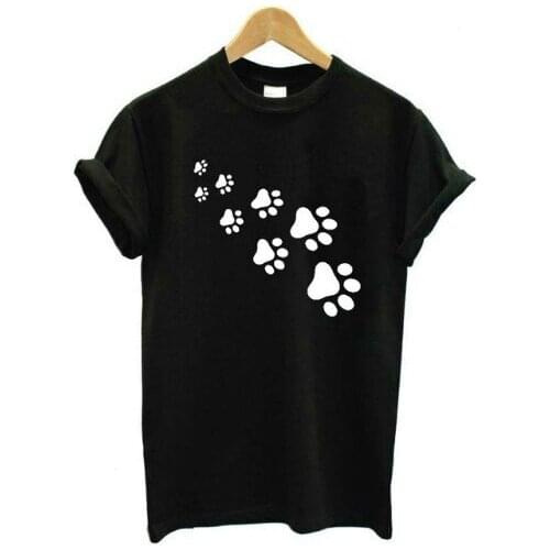 Dogs paws T-shirt cute t shirt Unisex fashion t shirt casual tops moletom do tumblr tees women mens casual tops t shirt