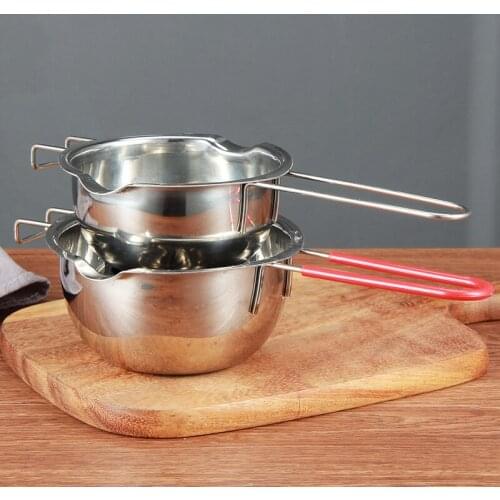 Stainless Steel Melting Chocolate Butter Cheese Fountain Pots Heater with Handle for Kitchen Cookware Kitchen Tools Tableware