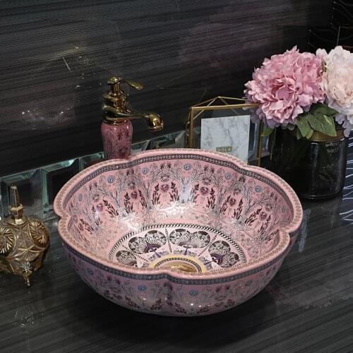 Jingdezhen Ceramic Creative Retro European Style Bathroom Sink