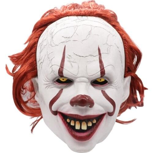 Pennywise Mask Stephen King It Chapter Two mask Horror Cosplay prop Latex Masks Helmet Clown Halloween Party Costume
