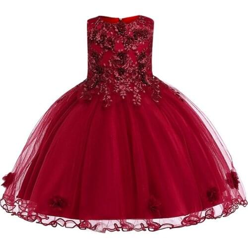 Summer child baby girl flower dress child bridesmaid toddler elegant dress vestido infantil formal party tutu dress L5061