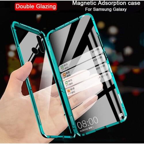 Full Protection Magnetic Case For Samsung S20 FE A51 A50 A71 A30 A10 A01 A11Soft For A20 A50S A70 A80 Plus A7 A8 A9 Double Glass