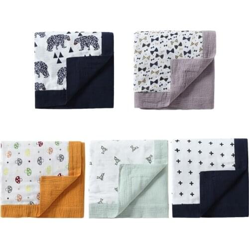 120x120cm Baby Gauze Blanket Newborn Soft Six Layers Pure Cotton Swaddle Wrap P31B