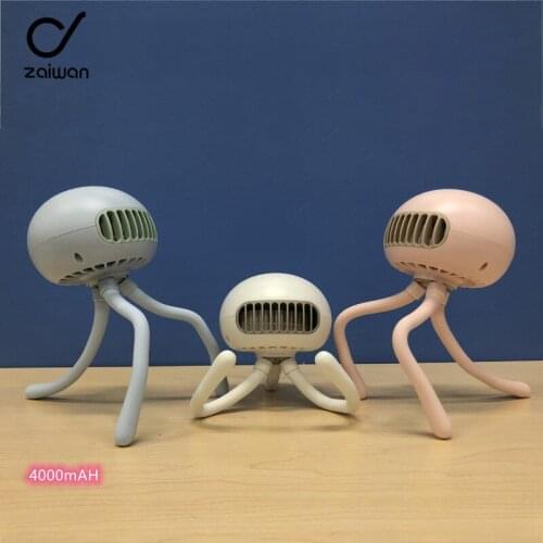 ZAIWAN 4000mAh Mini Funny Fan Personal Portable Baby Bed Car Seat Fan Desk Handheld USB Rechargeable Hand Held Fan ventilateur